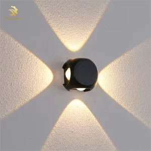 Modern IP65 Aluminum Outdoor Wall Lamp Water-Proof 4-Way Decorative LED Lights Wall Mounted