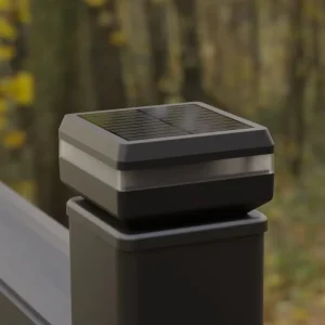 Modern IP65 Waterproof Square LED Solar Pillar Light Multi-Base Outdoor Post Light