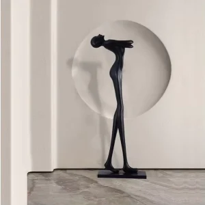 Modern Indoor LED Hotel Sculpture Floor Lamp Oversized Resin Gymnastics Ornament Chandelier Pendant Lights