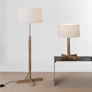 Modern Interior Decor LED Floor Lamp Solid Wood Bedroom Standing Lamp