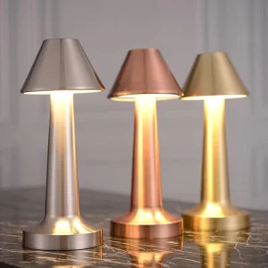 Modern Iron Dumbbell Desk Lamp USB Charging LED Touch Control Ambient Light Bedside Night Light