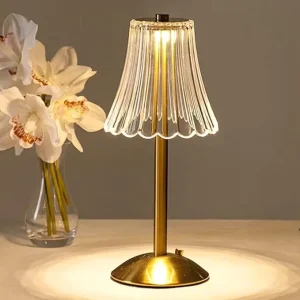 Modern Iron Wedding Table Decoration Lamp 2000mAh Dimmable LED Luxury Romantic Tabletop Party Restaurant Hotel Decor Night Light