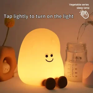 Modern Kids Bedroom LED Night Light Silicone Warm Colorful Light Potato Touch Control Sleep Table Light