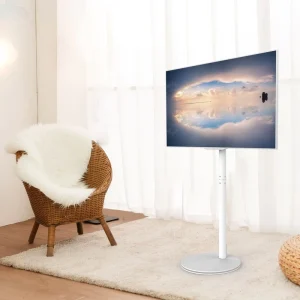 Modern LCD LED TV Floor Stand with Lamp on Base White Black for 32-65 inch TVs