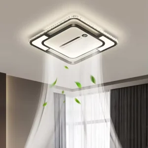 Modern LED Ceiling Fan Light with Remote Control Iron Body 220V Dimmable for Living Room
