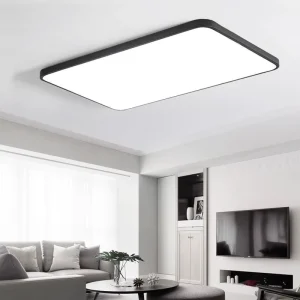 Modern LED Ceiling Lamp for Living Room, Bedroom, Kitchen, or Balcony, Rectangular or Round