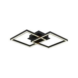 Modern LED Ceiling Light with Plastic Wire Frame Black Surface for Bedroom & Living Room Easy Installation Warm Light