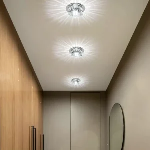 Modern LED Crystal Down Lamp LED Ceiling Light Aisle Hallway Entryway & Living Room Downlights Tube Lights