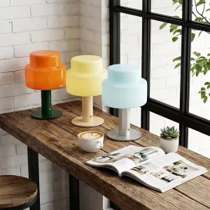 Modern LED Desk Lamp Art Design Colorful Desk Light LED Bedside Hotel Glass Table Lamp