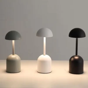 Modern LED Desk Lamp with Touch Control Metal Body and Round Dome Shade for Reading in Bedrooms AC DC 5V Power Supply