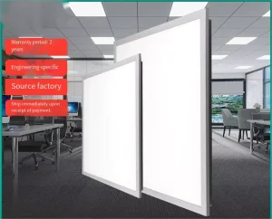 Modern LED Flat Panel Lamp 600*600 Direct Light Emitting Aluminum Gusset Integrated Ceiling White Shade for Office Reading Room