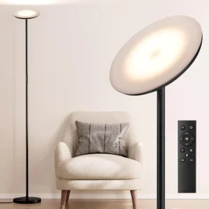 Modern LED Floor Lamp Fully Dimmable 3 Color Temperatures Remote Touch Control Sky Torchiere Standing Lamp for Office
