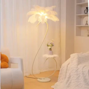 Modern LED Floor Lamp with E27 Base Ostrich Shaped Design for Living Room Corner and Bedroom Use
