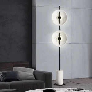 Modern LED Floor Lamp with Pan Shade Warm White Light for Bedroom and Living Room Iron Body