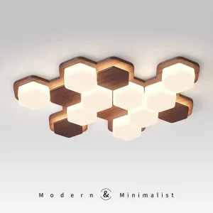 Modern LED Geometric Ceiling Lamp with Sensor Control for Living Room and Bedroom