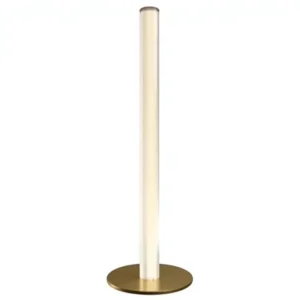 Modern LED Glass Tube Floor Lamp with Aluminum Base Warm White Light for Bedroom and Hotel Decoration
