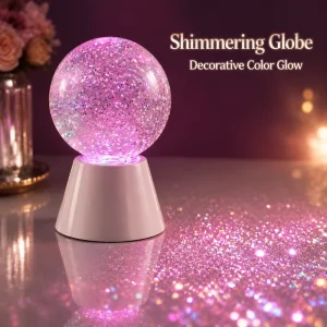 Modern LED Glitter Ball Night Light Color Changing Type-C USB Battery Lamp