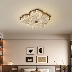 Modern LED Iron and Crystal Ceiling Light for Home, Office, Living Room, Bedroom, Hotel, or Hallway
