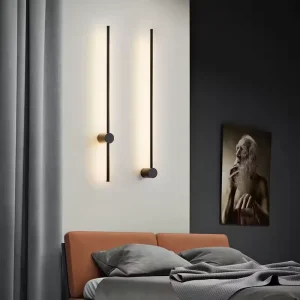 Modern LED Linear Wall Sconce Lamp Aluminum Gold Black High CRI 70 for Hotel Bedroom Washroom Indoor Lighting