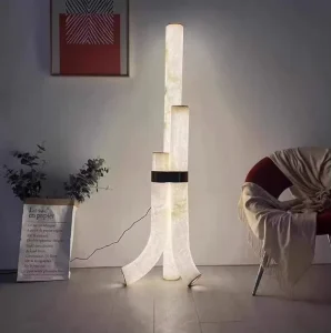 Modern LED Nature Marble Floor Lamp Round Standing for Living Room Bedroom Lamps