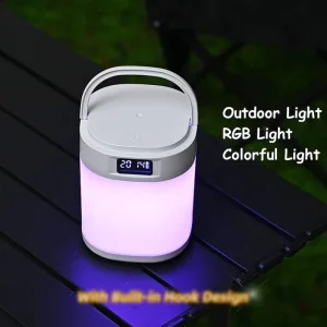 Modern LED Night Light Clock Bedroom Light RGB 7 Color Remote Control Beside Light Desk Lamp Rechargeable