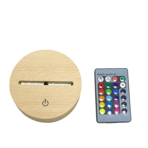 Modern LED Night Light with 3AA Battery & USB 3D Single Color Oval Base 5V Acrylic Projection for Bedroom or Home