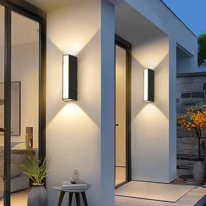Modern LED Outdoor Wall Lamp Double Head Aluminum Base Long Strip Shape Courtyard Garden Villa Exterior Wall Aisle Lighting