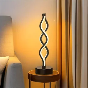 Modern LED Table Lamp USB 3 Color Dimmable Spiral Night Light Creative Bedside Bedroom Desk Lamp