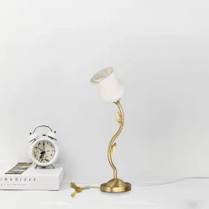 Modern LED Table Lamp with Plastic Shade DC Powered for Bedroom Use Warm White