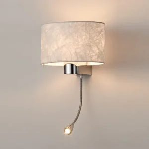 Modern LED Wall Lamp Fabric Lampshade Atmosphere Reading Wall Light Bedroom Bedside Hotel Adjustable Angle Spotlight