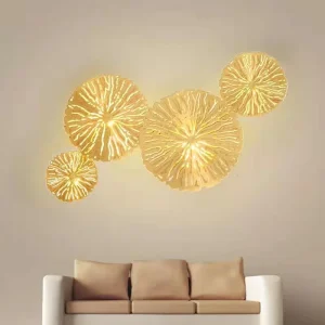 Modern LED Wall Lamp Living Room Bedroom Bedside Aisle Home Decor Indoor Sconce Lighting Lotus Leaf Art
