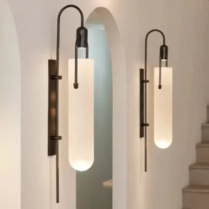 Modern LED Wall Light Minimalist Glass Shade Wall Lamp for Living Dining Room Corridor Aisle Stairs Bedroom Bedside Wall Sconce