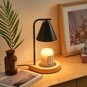 Modern Lampshade Customizable Candle Lamp Warmer With Dimmer Timer 2 Bulbs Candle Warmer Lamp for Home Decor Aromatherapy