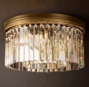Modern Large Round Flush Mount LED Ceiling Light Gold for Bedroom and Living Room