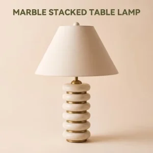 Modern Light Luxury Solid Wood Abacus Bead Table Lamp with Fabric Shade LED Dimmable for Hotel Living Room Sofa Desk
