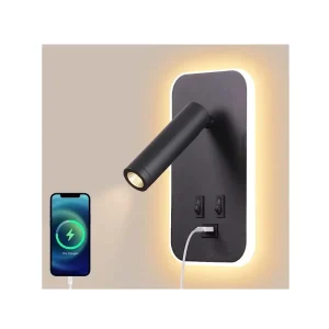 Modern Light Wall Lamp With Usb Bedroom Study Living Room Hotel Bedside Reading Wall Lamp Led Wall Lamp