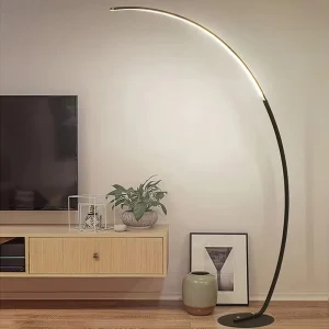 Modern Linear Curved Standing Floor Lamp