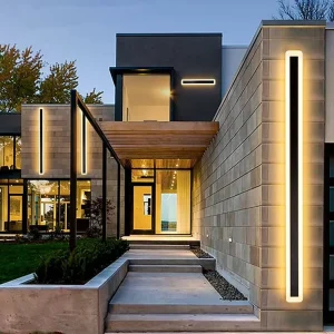 Modern Linear Long Strip Outdoor Wall Light Porch Villa Balcony Waterproof Black Garden Exterior LED Wall Lamp