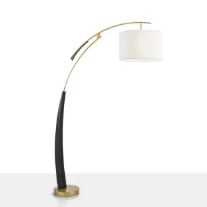 Modern Living Room Floor Lamp Arched Floor Light Decorative Lighting With White Fabric Shade