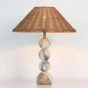 Modern Luxury American Style Marble Table Lamp AC Powered E26 Base Decor Lamp for Living Room Bedroom & Bedside
