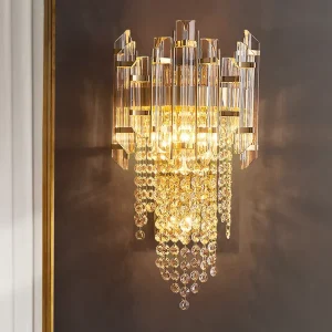 Modern Luxury Crystal LED Hotel Lamp Commercial Wall Lighting Fixture Elegant Contemporary Design Wall Light