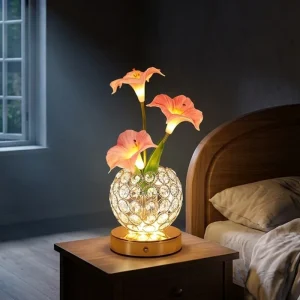 Modern Luxury Crystal LED Table Lamp for Living Room Bedroom with Touch Dimming Rechargeable Battery