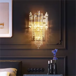 Modern Luxury Crystal LED Wall Lamp Surface Wall Mounted Sensor Control 2700-4000K Color Temp 3-Year Warranty for Bathroom