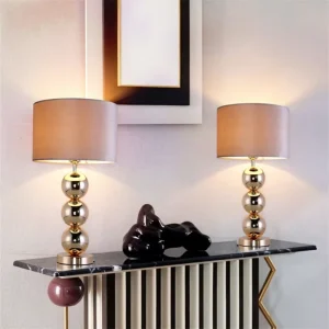 Modern Luxury Gold Spheres Table Lamp LED Light for Living Room Console Table Hotel Lobby Bedroom Home Decor Table Lamp