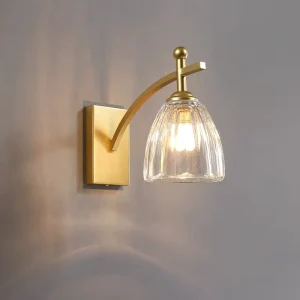 Modern Luxury Iron Hotel Bedroom Bedside Corridor Dining LED Indoor Lighting Decorative Wall Lamp Crystal Shade 4100K Neutral CE