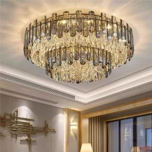 Modern Luxury K9 Crystal Pendant Ceiling Light Crystal Ball LED Ceiling Light for Bedroom Hotel Stainless Steel Ceiling Light