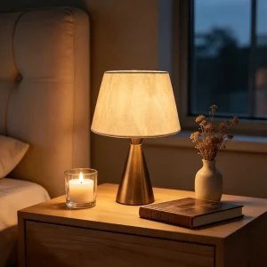 Modern Luxury LED Desk Lamp Off White Linen Lampshade Decoration Bedroom Living Room Study Room Bedside Lamp Home Hotel Project