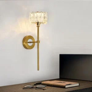Modern Luxury LED Light Wall Lamp Simple Iron Design Crystal for Living Room Bedroom TV Background Wall Creative Concept
