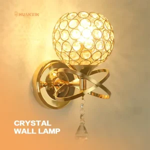 Modern Luxury LED Wall Sconce Lamp with Crystal Body for Hotel and Home Bedrooms