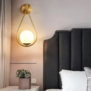 Modern Luxury Nordic LED Wall Lamps Iron Body Glass Shade Dimmable Eye Protection Indoor Use Bedroom Living Room Corridor